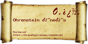 Ohrenstein Éneás névjegykártya